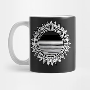 Sunflower sun retro outrun simple sticker Mug